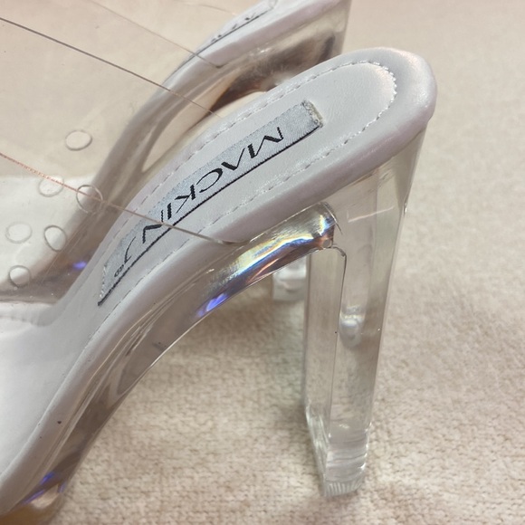 Mackinj Transparent Open Toe 4.5” Block Heel Size 7 - Picture 12 of 12